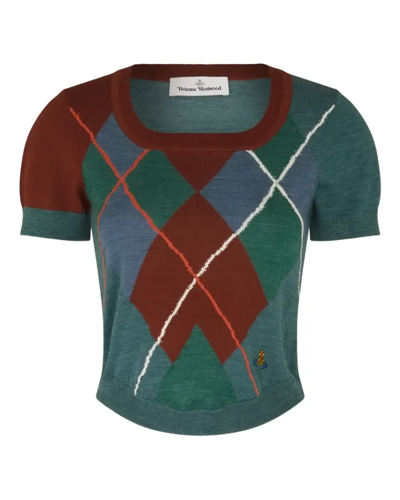 Vivienne Westwood T-Shirt mit Argyle-Muster - Grün Grün