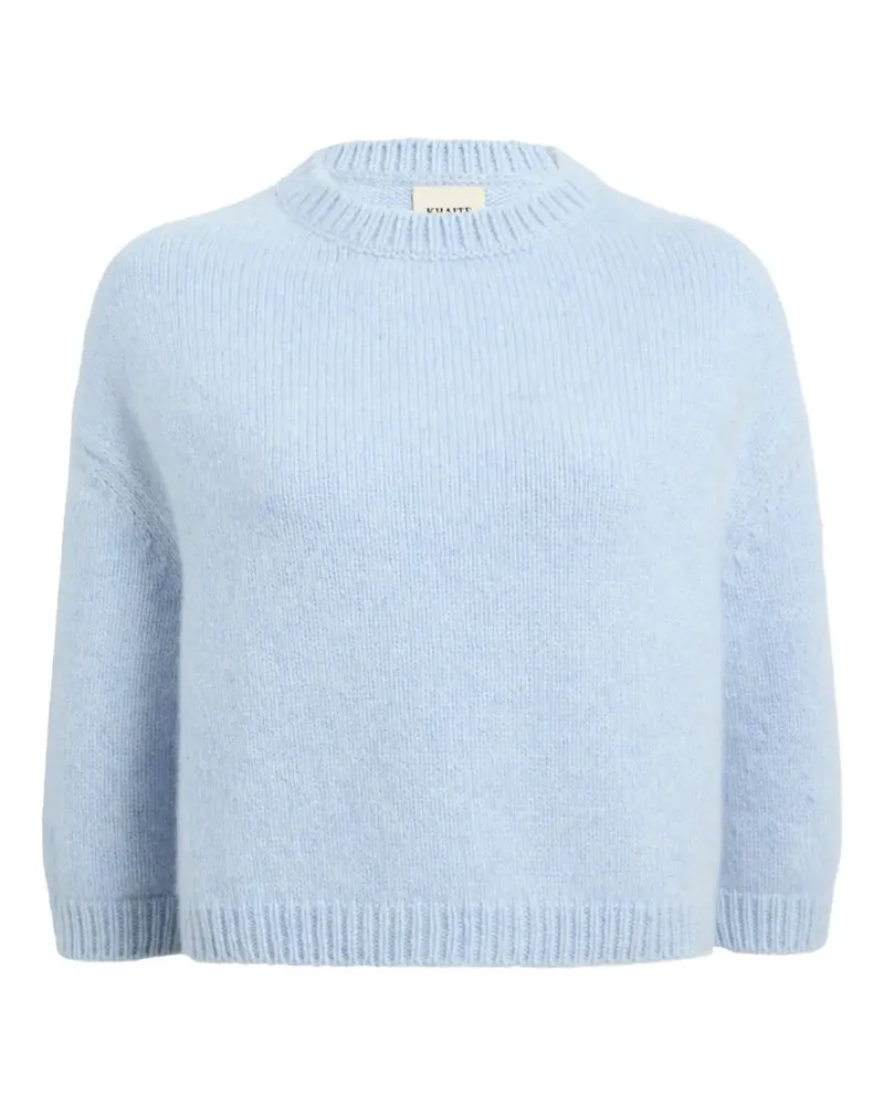 KHAITE Sabina Cropped-Pullover mit rundem Ausschnitt - Blau Blau