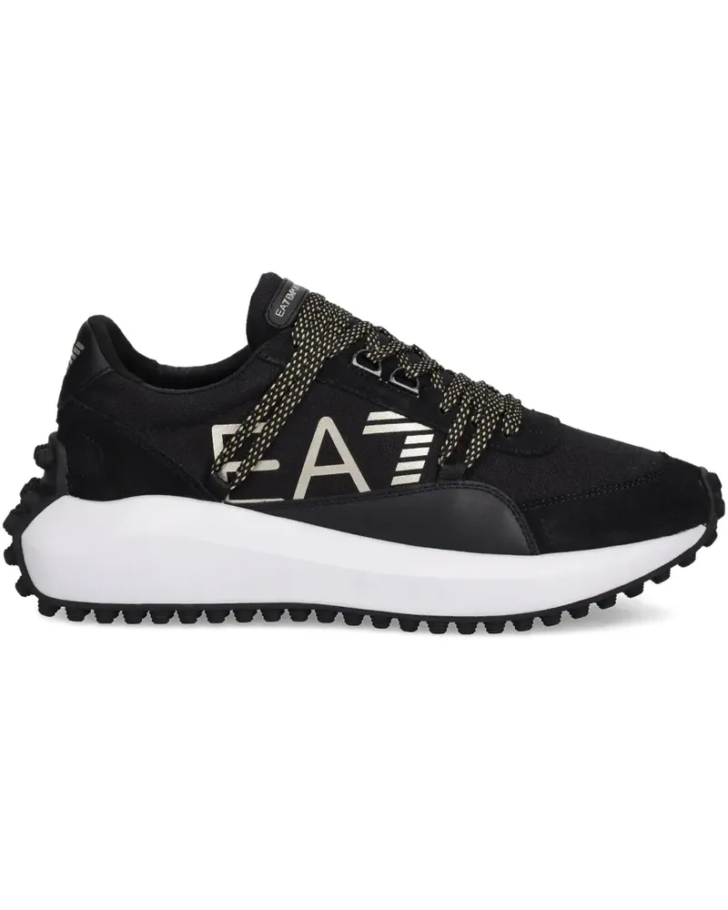 EA7 Sneakers mit Logo-Print - Schwarz Schwarz