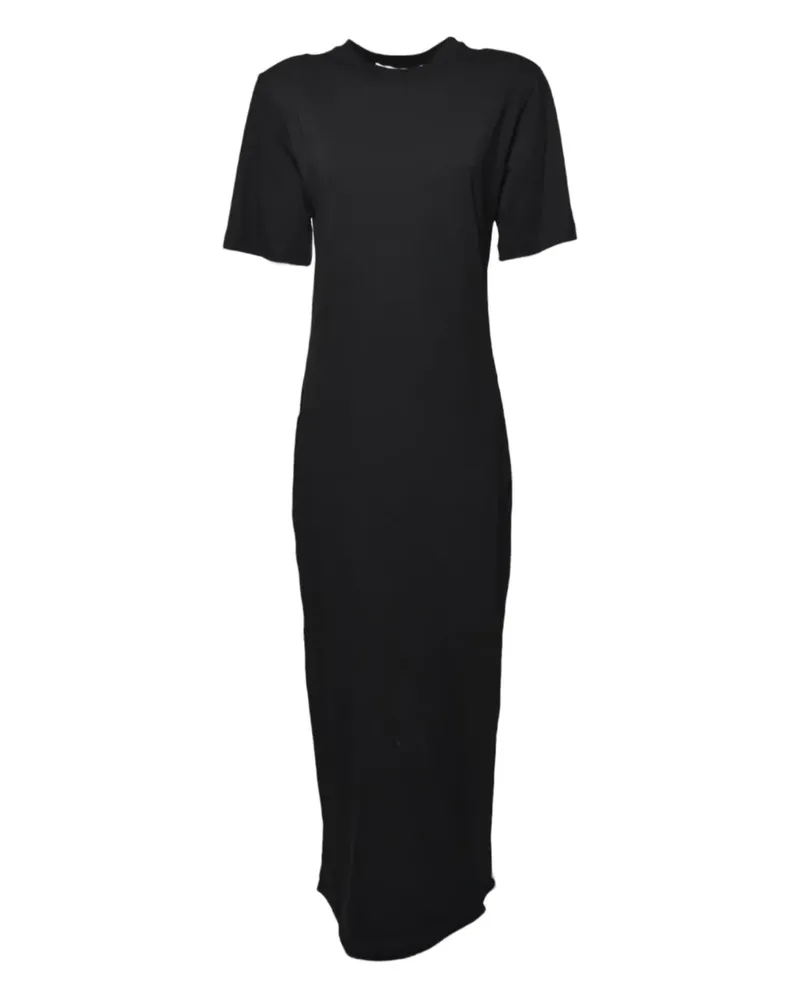 NINEMINUTES Kurzärmeliges Maxikleid - Schwarz Schwarz