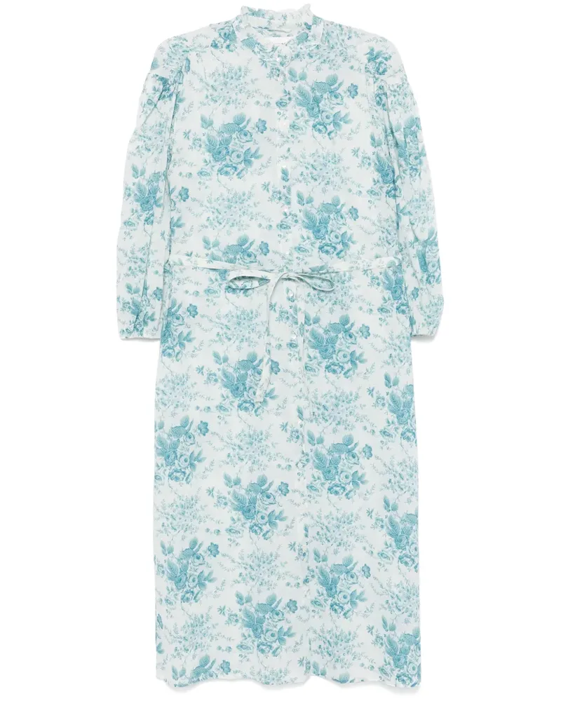 Antik Batik Midikleid mit Cinz-Print - Blau Blau