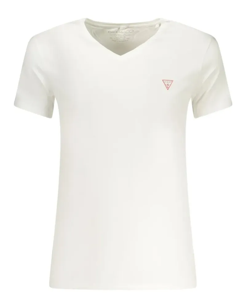 Guess V-neck logo-patch T-shirt - Weiß Weiß