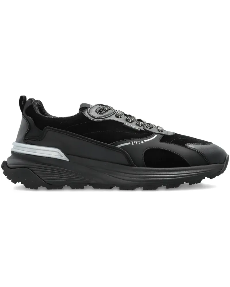Iceberg Sneakers mit Einsätzen - Schwarz Schwarz