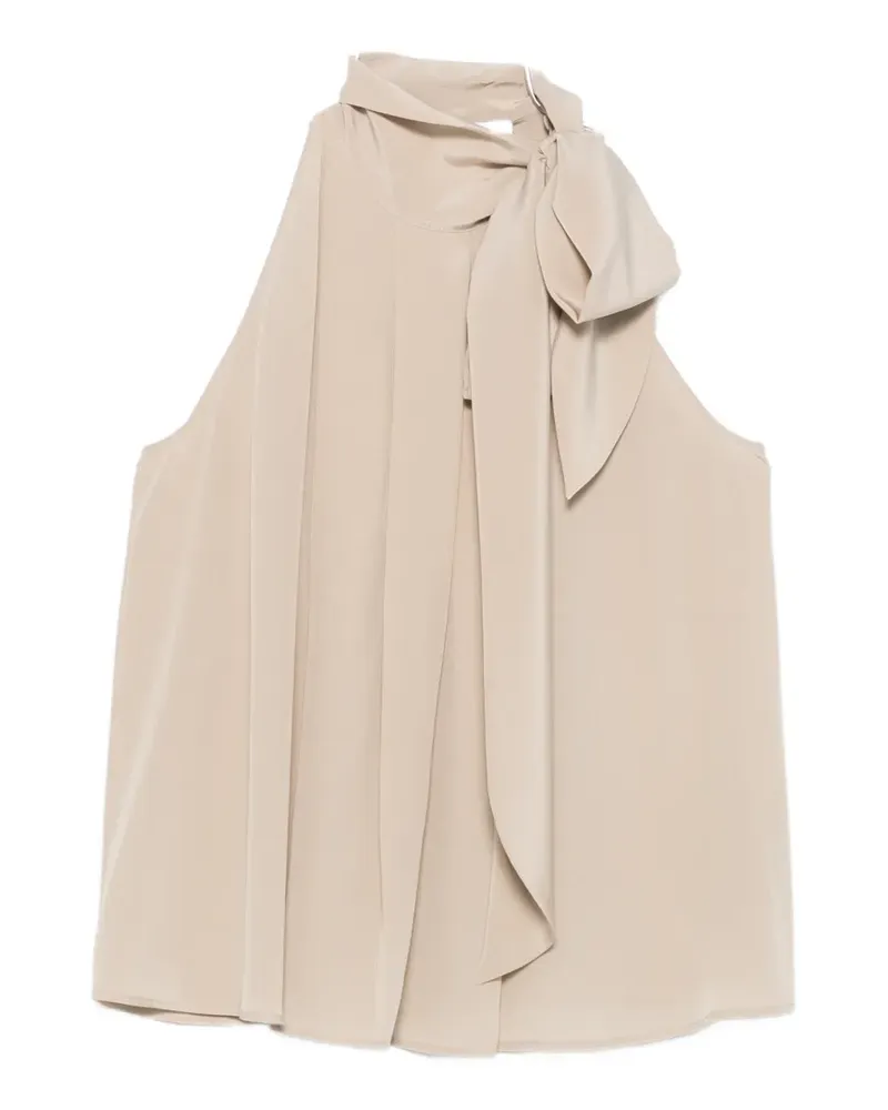 Max Mara Fune tie-neck pleated blouse - Nude Nude