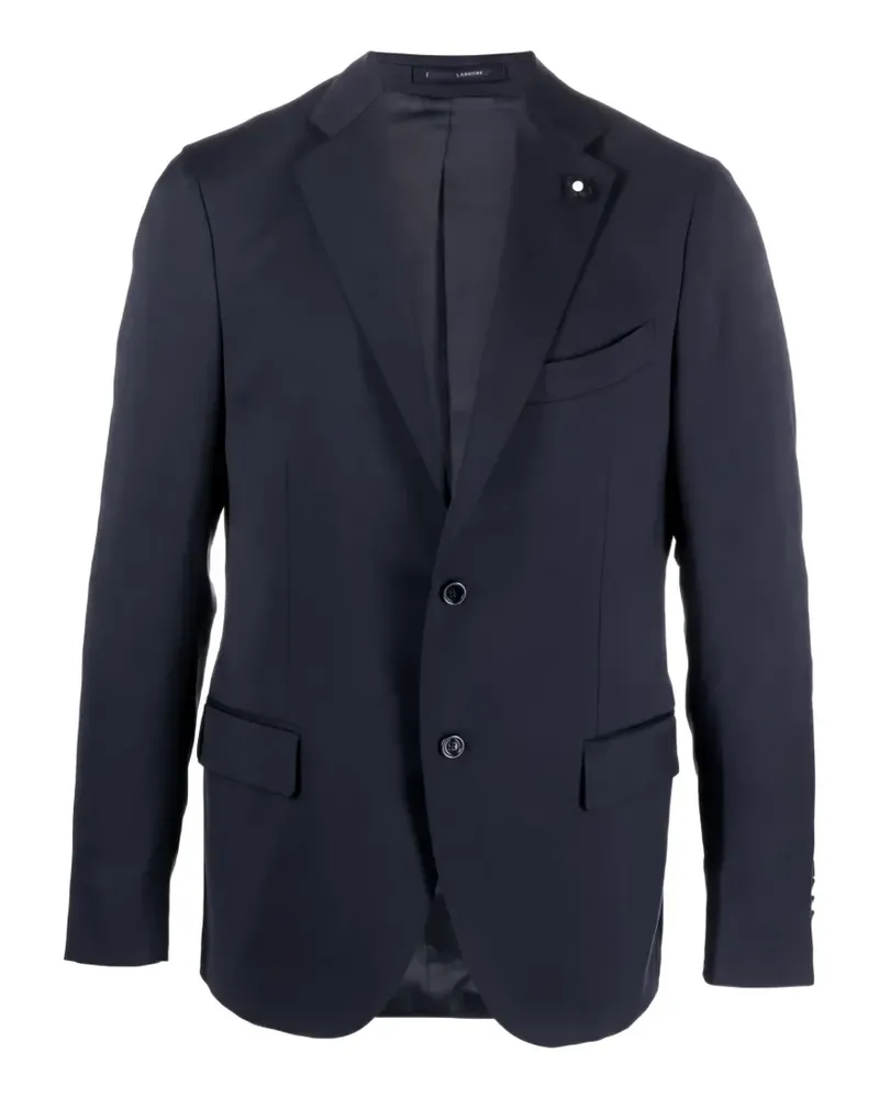 LARDINI Einreihiger Blazer mit Blumenpatch - Blau Blau