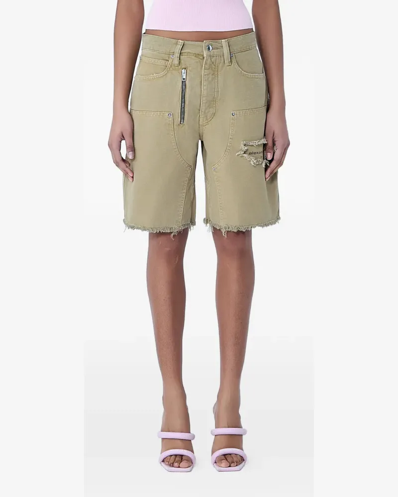 Alexander Wang Halbhohe Carpenter-Shorts im Distressed-Look - Nude Nude