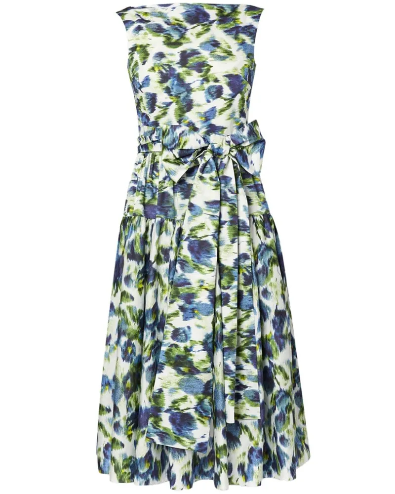 Erdem Midikleid mit Blumen-Print Weiß