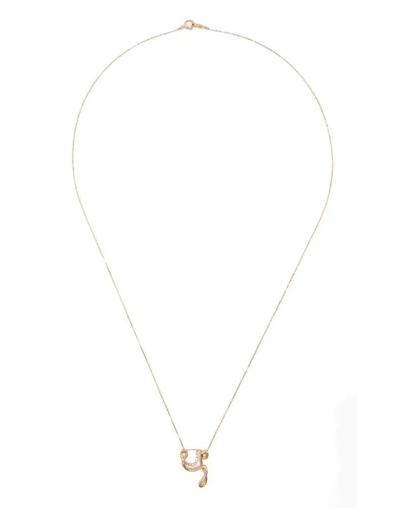 Charlotte Chesnais 18K yellow gold Y diamond necklace Gold