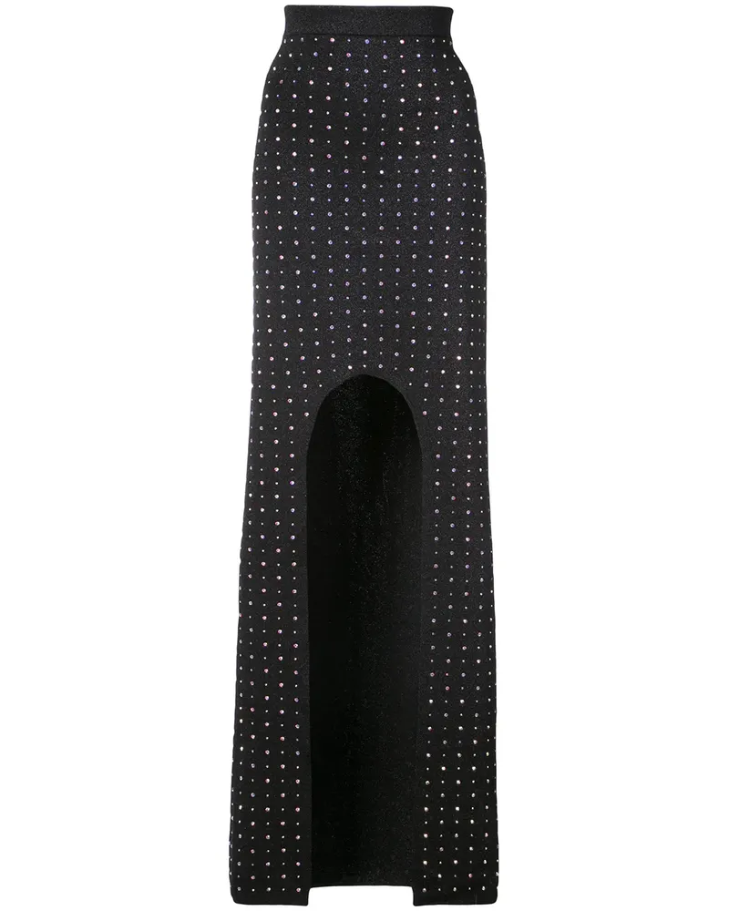 Balmain Maxirock mit Kristallverzierung - Schwarz Schwarz