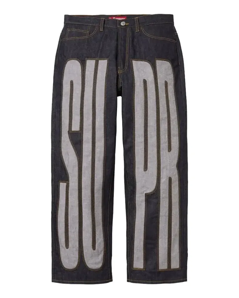 Supreme Being Inset Spellout baggy jeans - Blau Blau