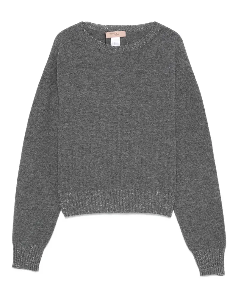 Twin-Set Pullover im Metallic-Look - Grau Grau