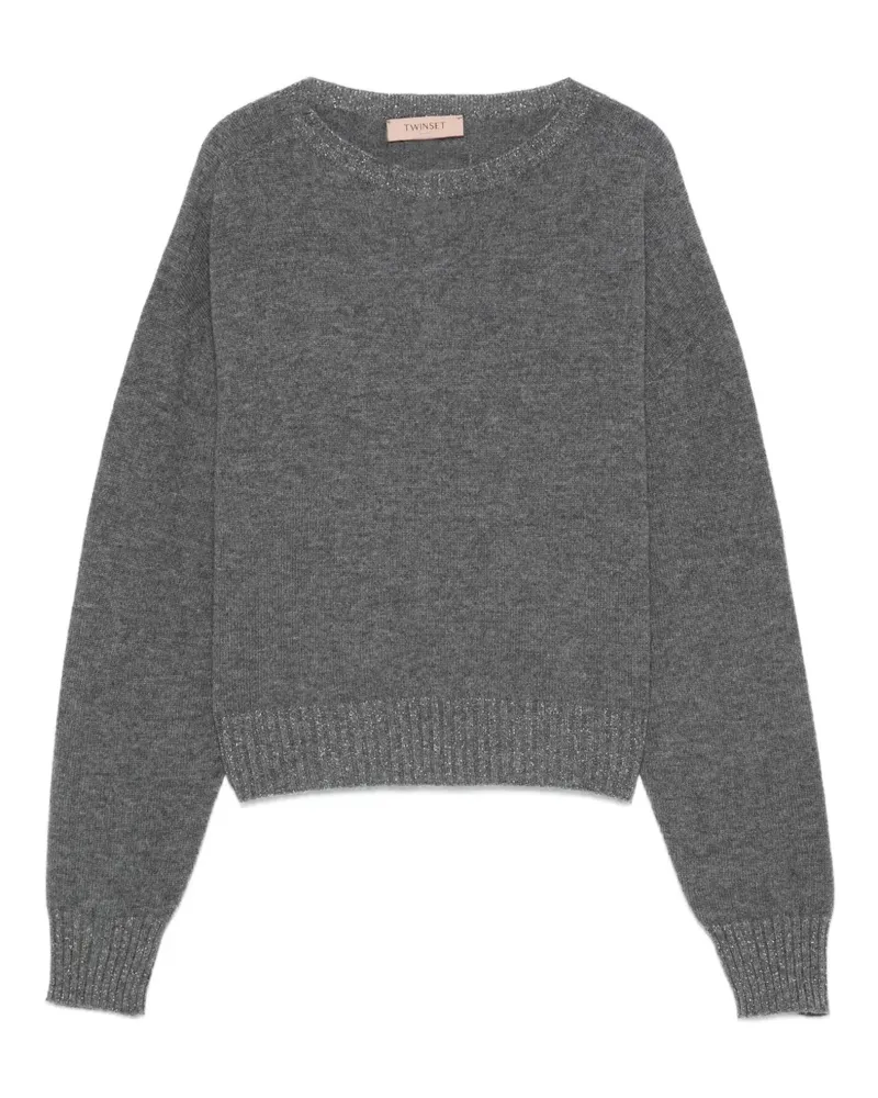 Twin-Set Pullover im Metallic-Look - Grau Grau