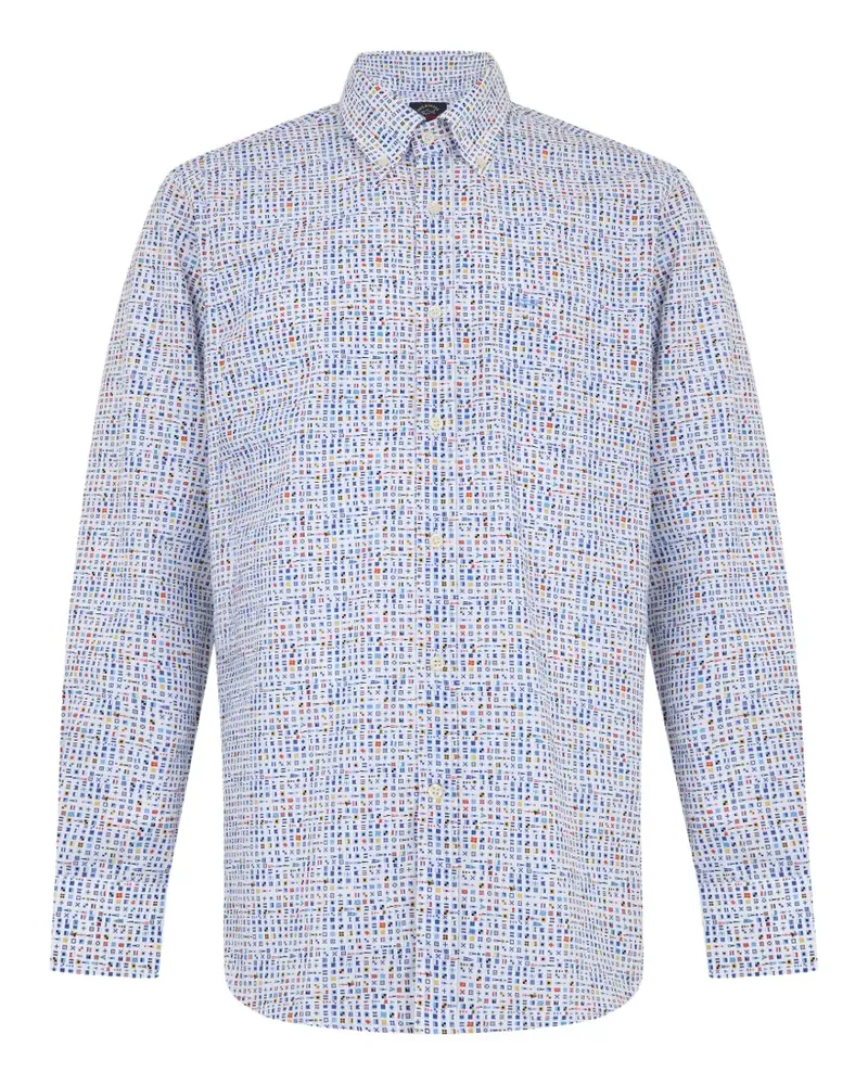 Paul & Shark flag-print shirt - Weiß Weiß