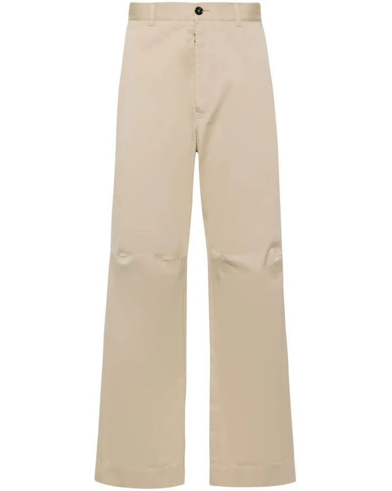 Maison Margiela Twill-Hose mit weitem Bein Nude