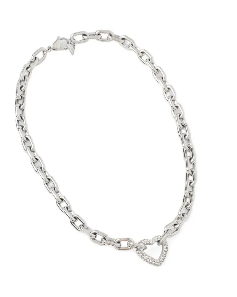 Guess Beloved crystal-embellished heart-pendant necklace - Silber Silber