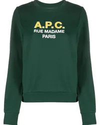 A.P.C. T-Shirt mit Logo-Print Grün