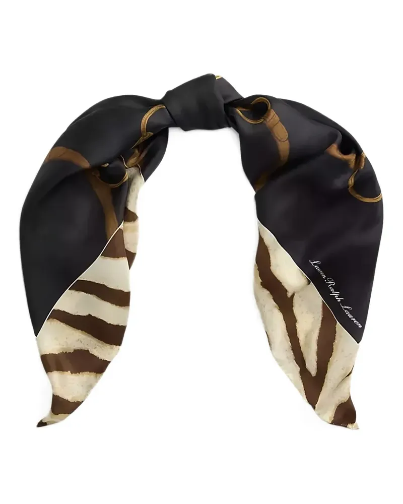 Ralph Lauren belting-print silk scarf - Schwarz Schwarz