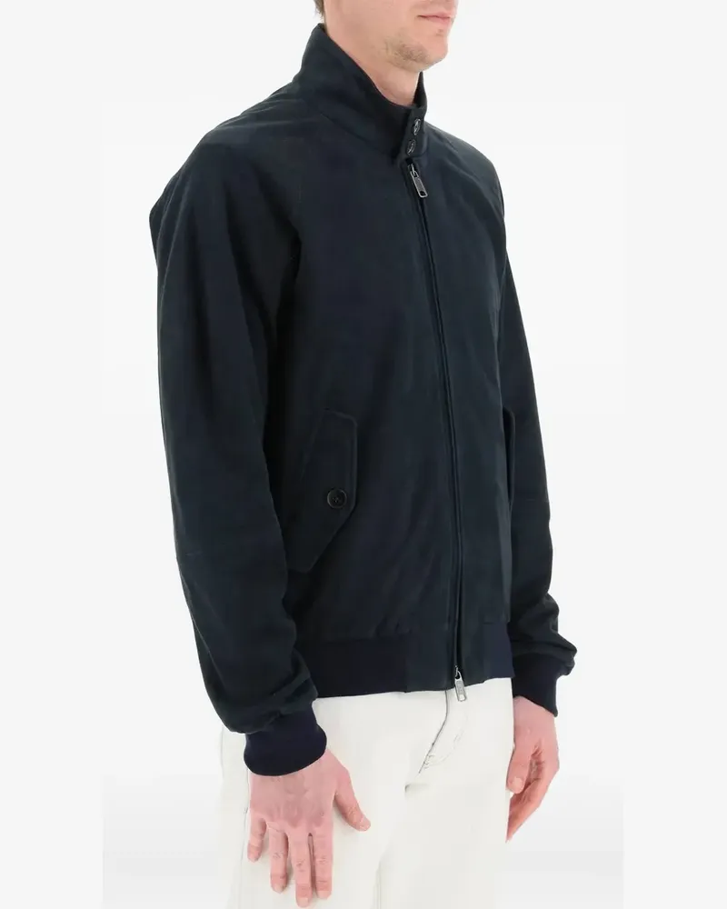 Baracuta Wildlederjacke mit Reißverschluss - Schwarz Schwarz