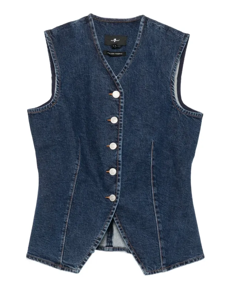 7 for all mankind Geknöpfte Jeansweste - Blau Blau
