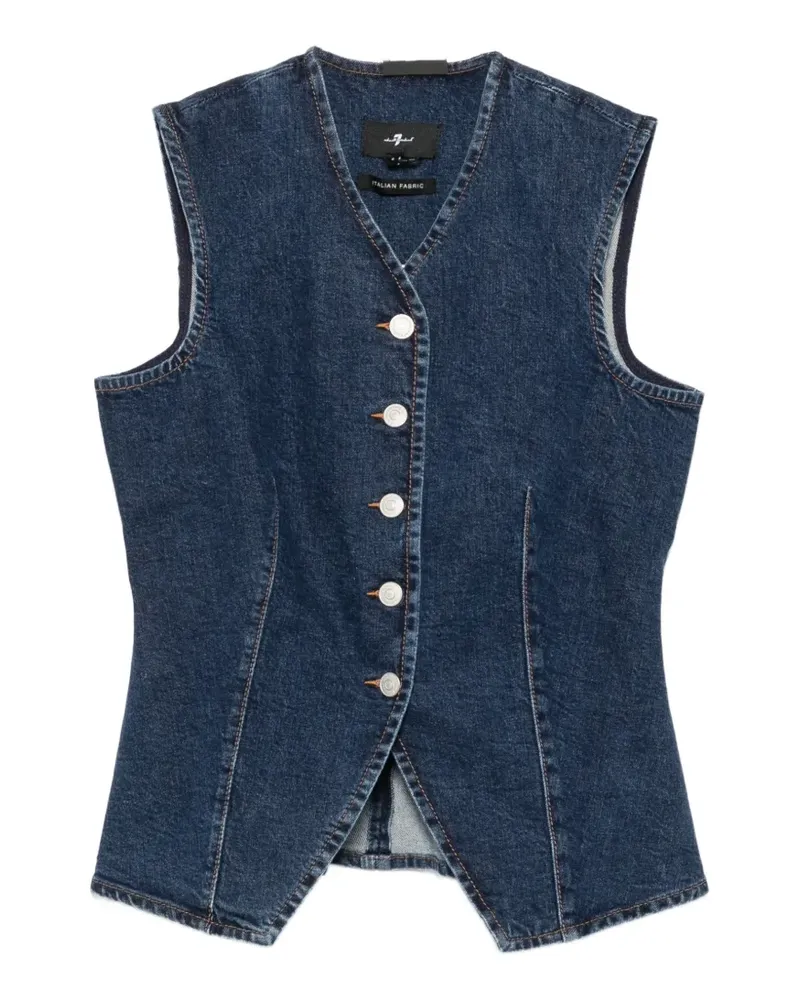 7 for all mankind button-up denim waistcoat - Blau Blau