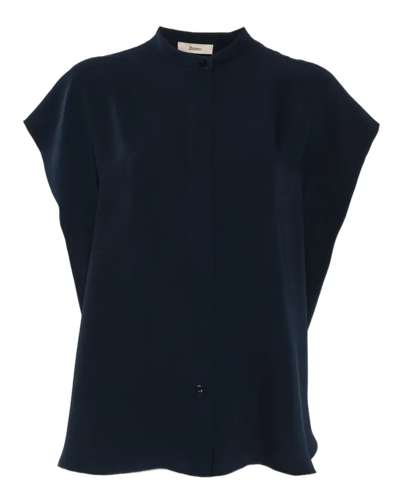 Herno sleeveless mandarin-collar blouse - Blau Blau