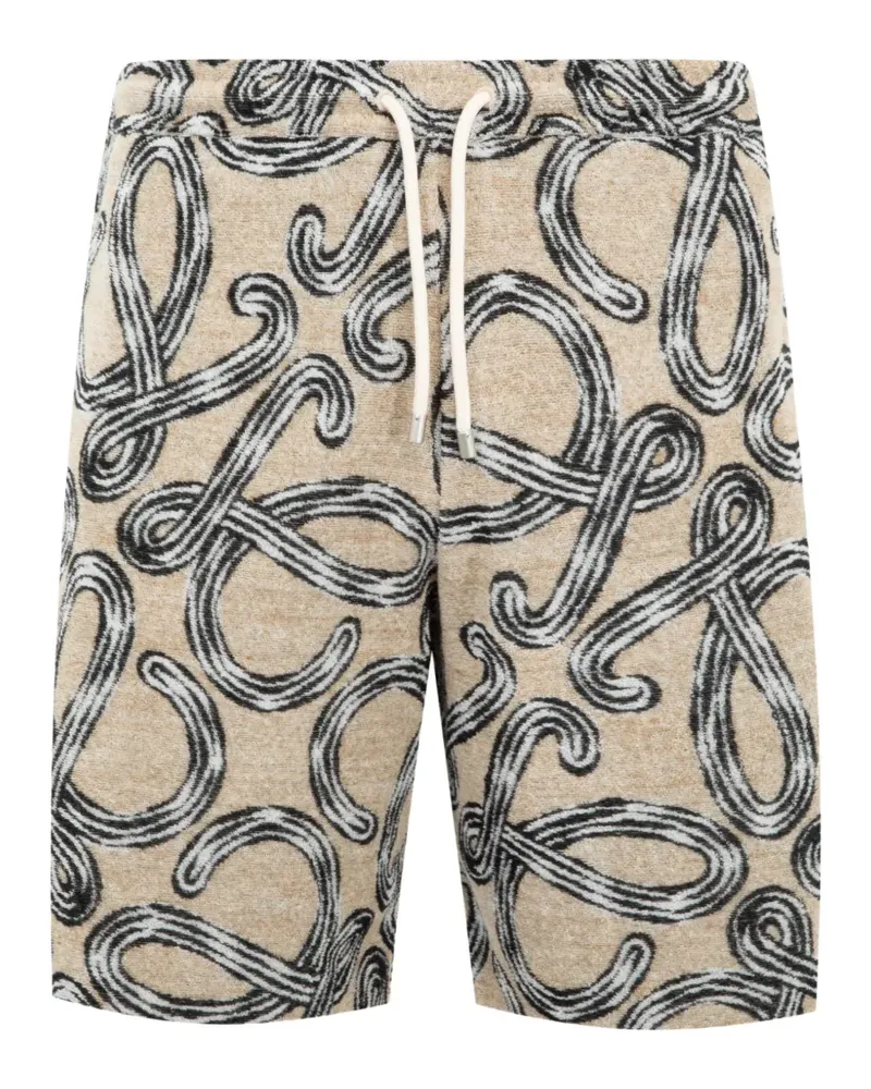 Loewe Anagram-pattern drawstring shorts - Braun Braun