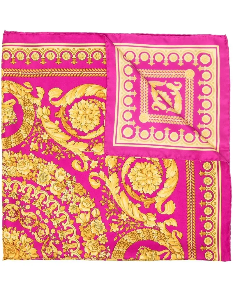 Versace Seidenschal mit Barock-Print - Rosa Rosa
