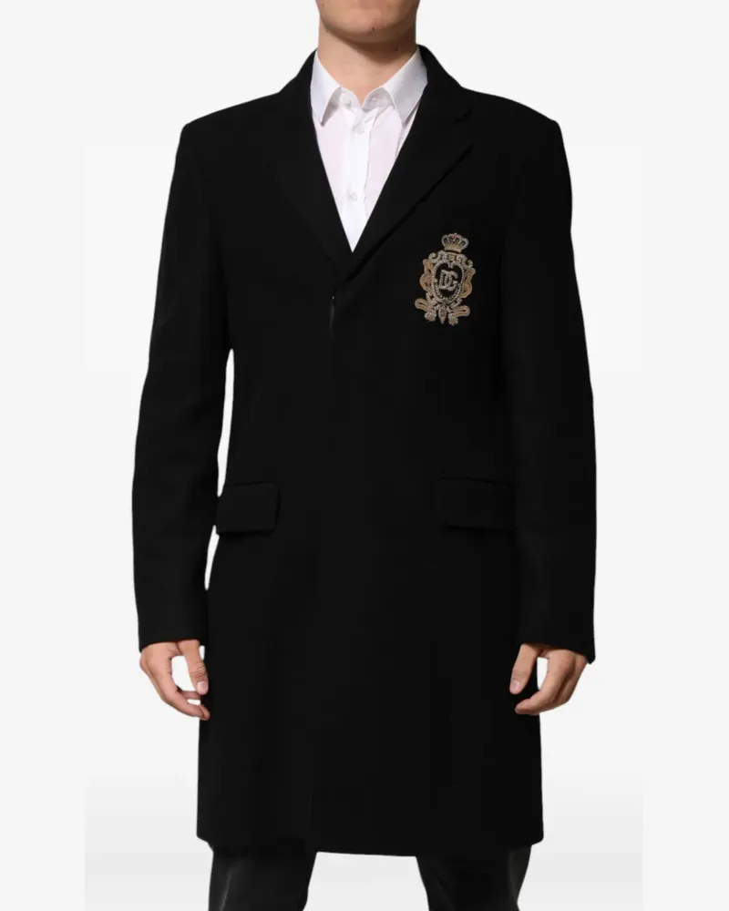 Dolce & Gabbana Einreihiges Sakko mit Wappen-Patch - Schwarz Schwarz