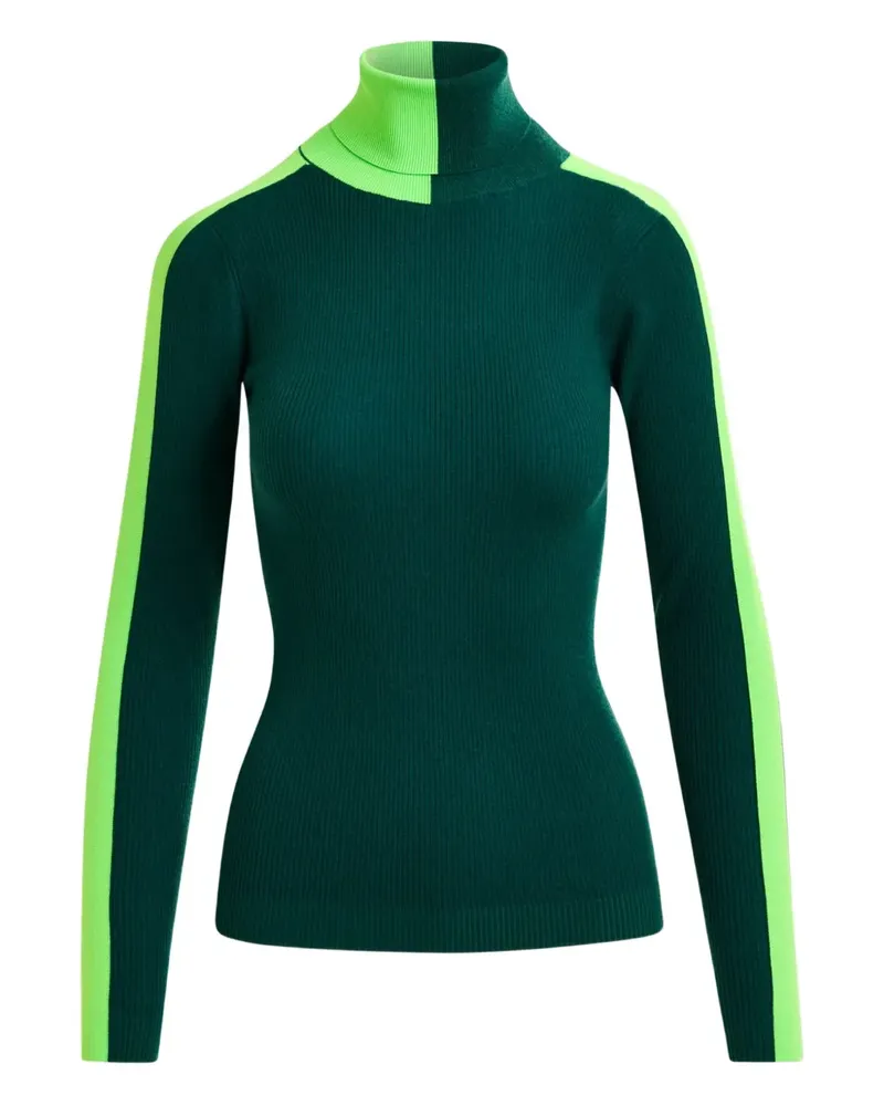 Essentiel Rollkragenpullover mit Streifendetail - Grün Grün