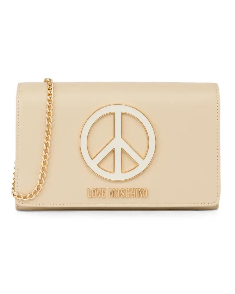 Moschino logo-lettering cross body bag - Nude Nude