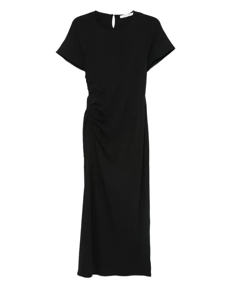 Samsøe & Samsøe Midikleid mit Rundhalsausschnitt - Schwarz Schwarz