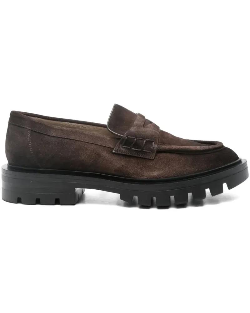 Santoni Penny-Loafer aus Wildleder - Braun Braun