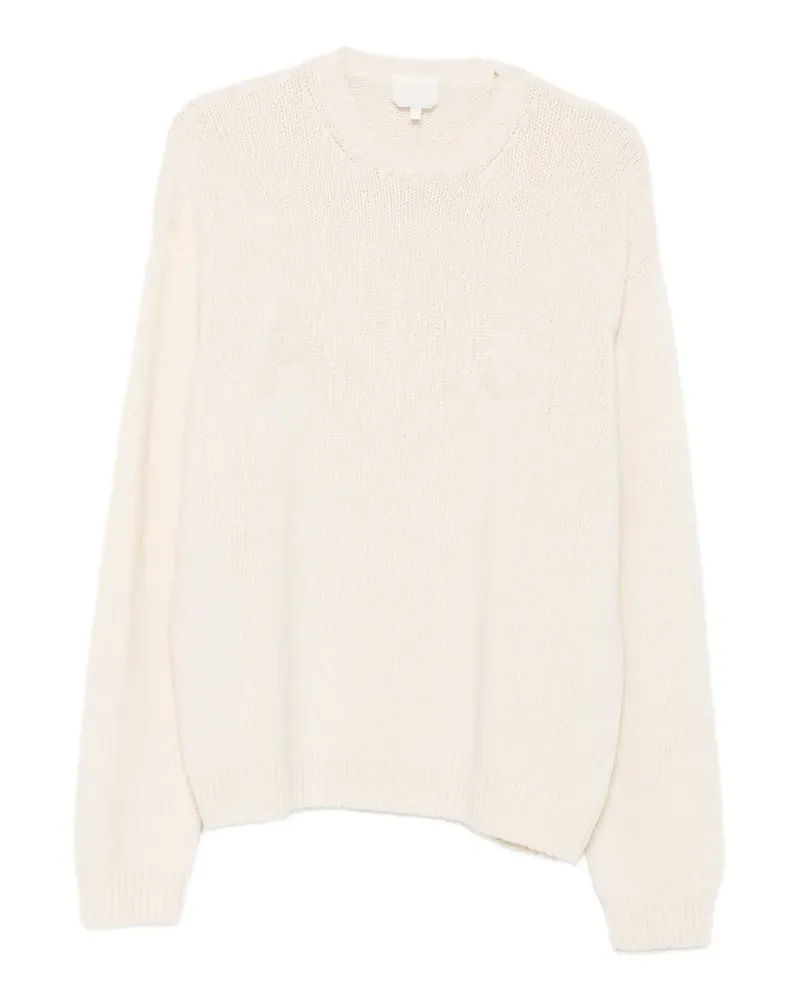 A.P.C. Gerippter Pullover mit Intarsien-Logo - Nude Nude