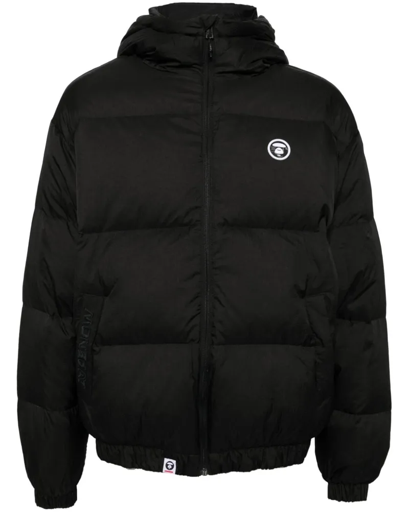 BAPE Gefütterte Jacke mit Logo-Applikation - Schwarz Schwarz