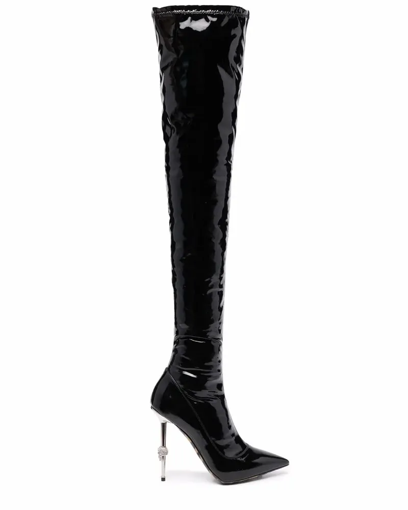Philipp Plein Klassische Overknee-Stiefel - Schwarz Schwarz