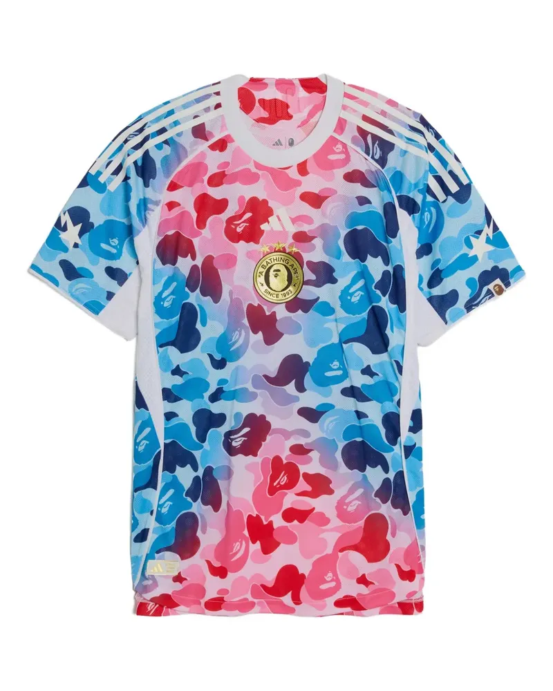 adidas x Bape T-Shirt mit drei Streifen - Blau Blau