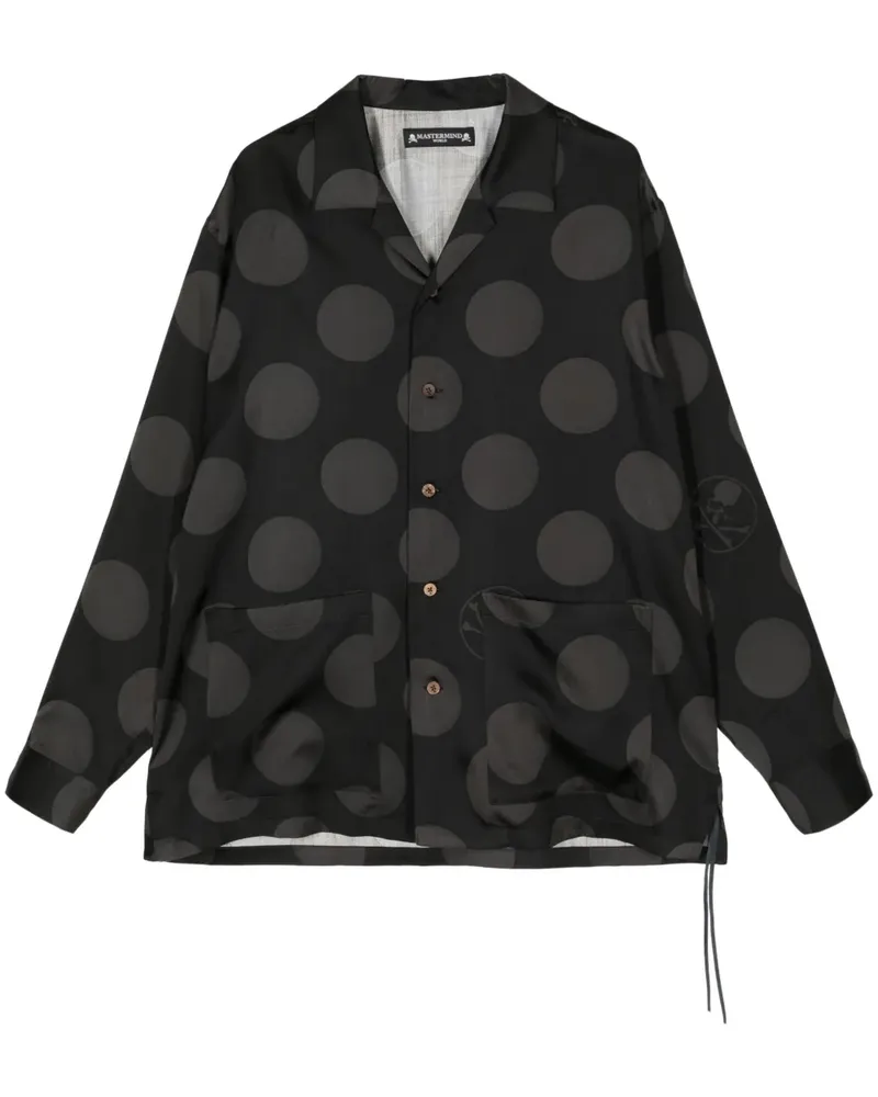Mastermind World Seidenhemd mit Polka Dots - Schwarz Schwarz