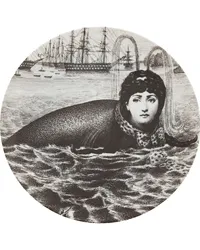 Fornasetti Wandteller mit Print Grau