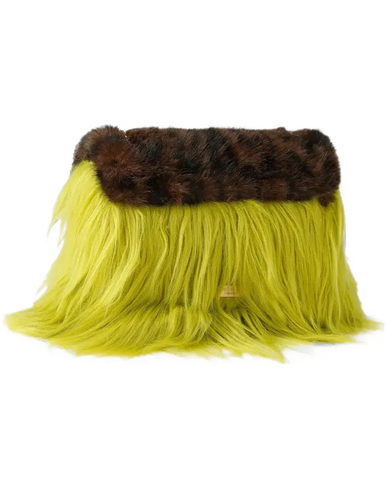 Kurt Geiger Mini Kensington Tasche aus Faux Fur - Gelb Gelb