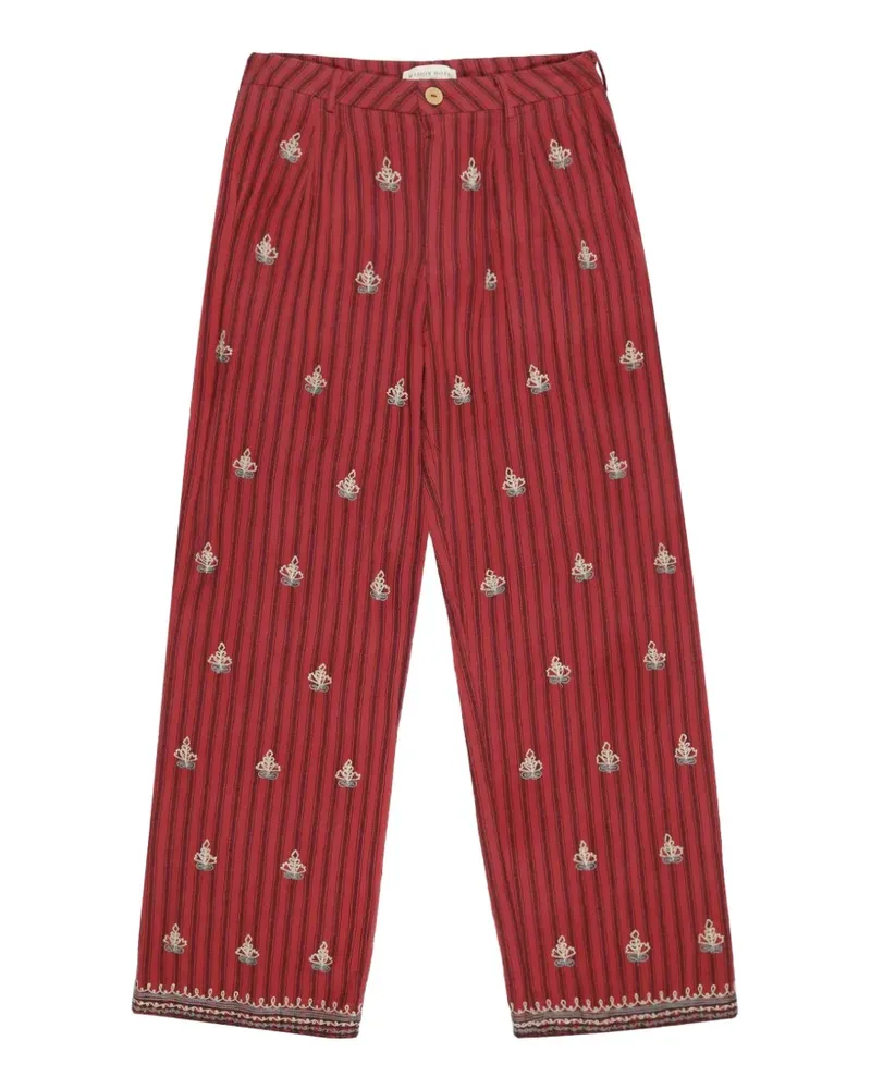 MAISON HOTEL Tito embroidered striped trousers - Rot Rot