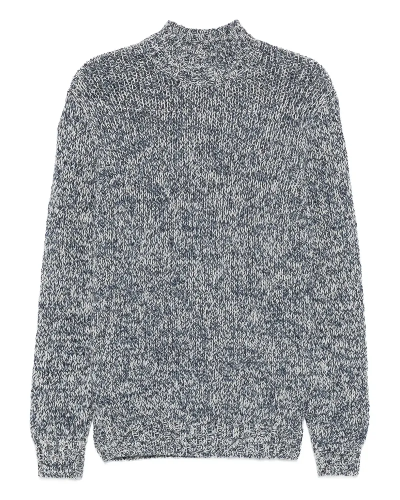 Tagliatore Melierter Rollkragenpullover - Blau Blau