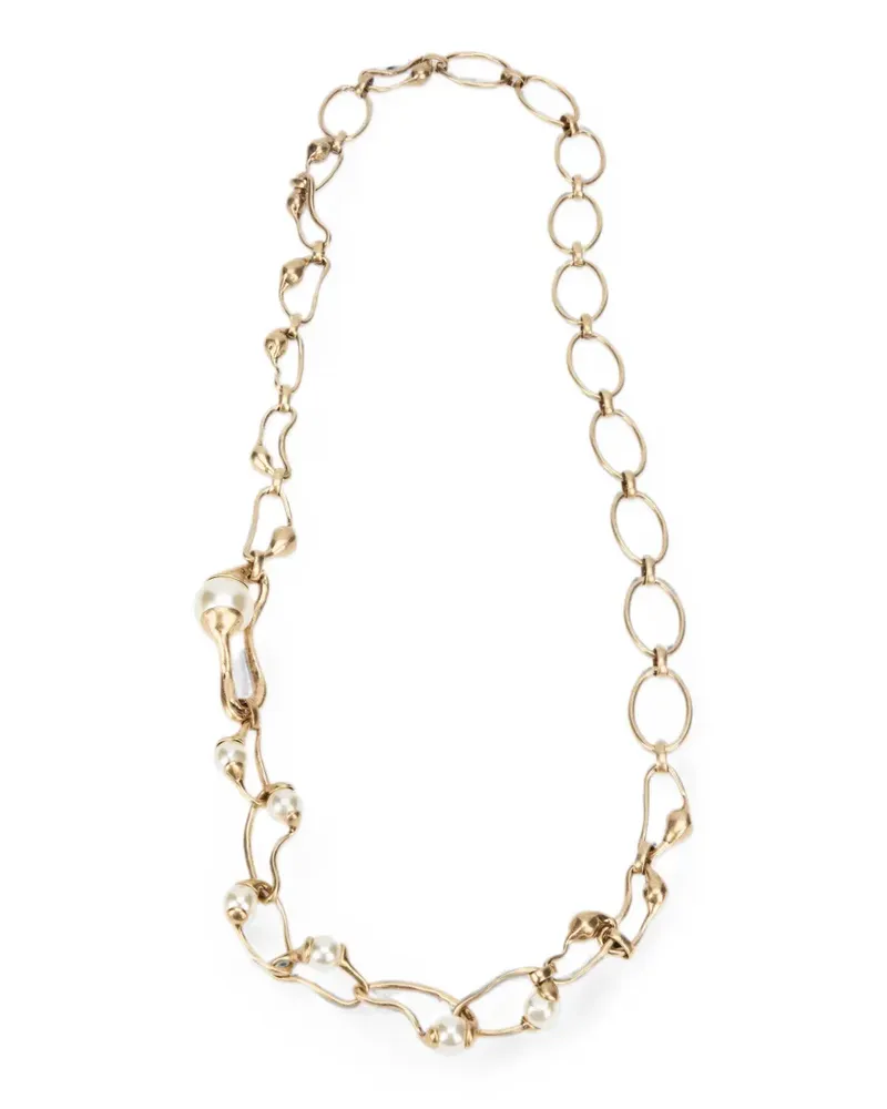 Max Mara Wkabronte faux-pearl cable-link necklace - Gold Gold