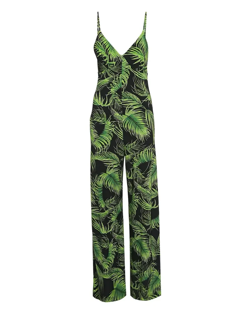 Norma Kamali Jumpsuit mit Palmblatt-Print - Schwarz Schwarz