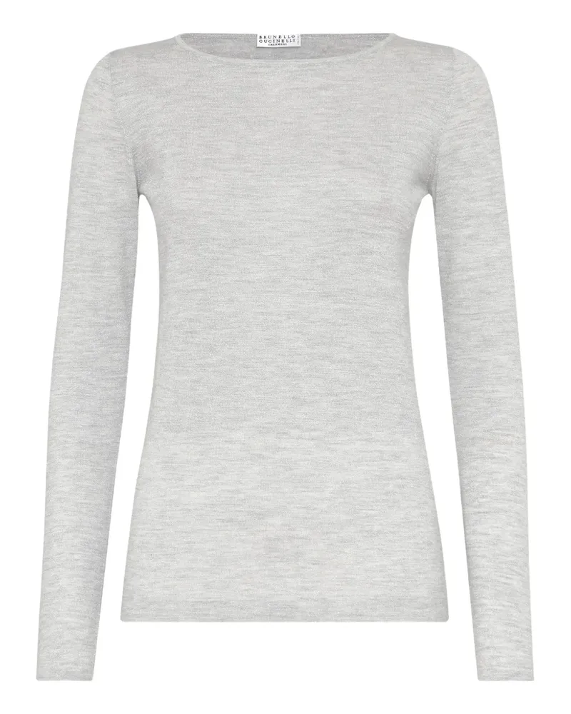Brunello Cucinelli Fein gestrickter Pullover - Grau Grau