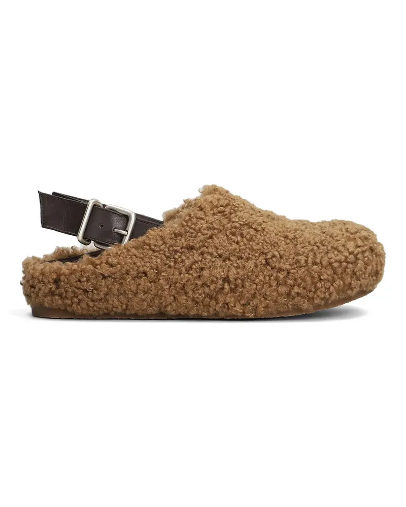 Vic Matié Boho Slipper mit Shearling-Effekt - Braun Braun