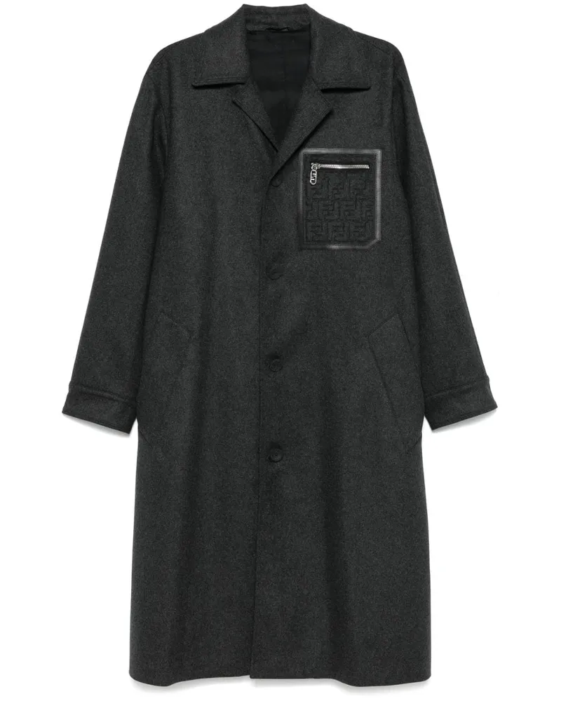 Fendi Mantel aus Filz - Grau Grau
