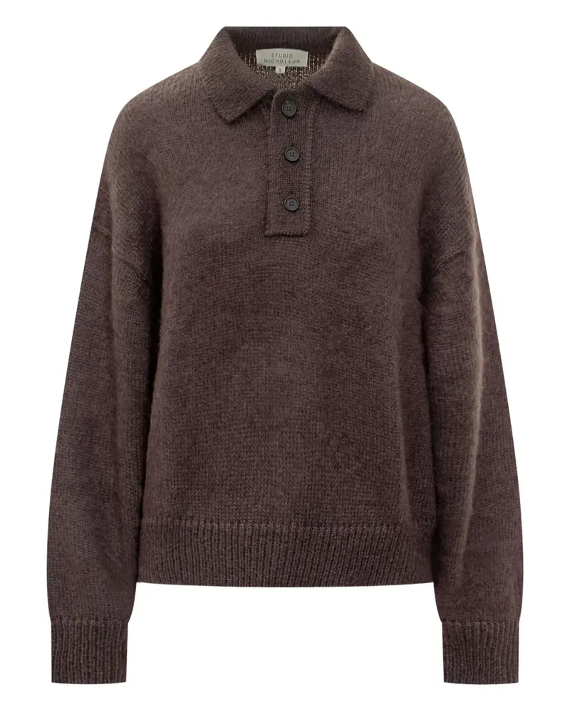 Studio Nicholson Geknöpftes Dune Poloshirt - Braun Braun
