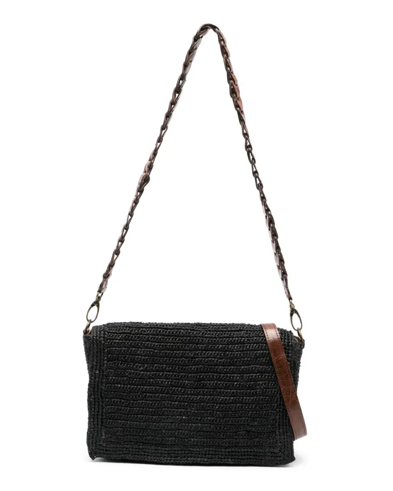 IBELIV Asa Schultertasche aus Bast - Schwarz Schwarz