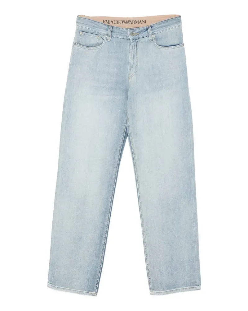 Emporio Armani logo-plaque straight jeans - Blau Blau