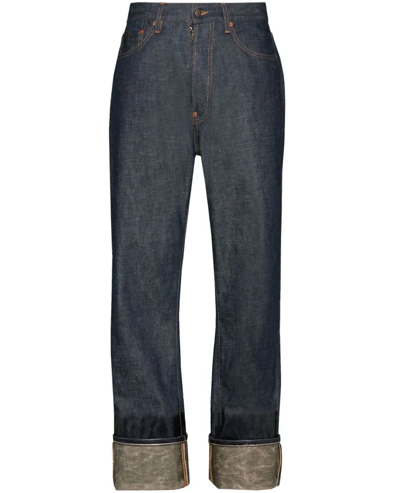 Maison Margiela Gerade Jeans mit lackiertem Finish Blau